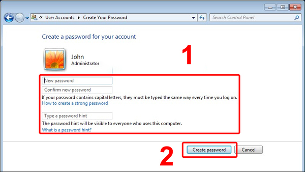 mật khẩu máy tính