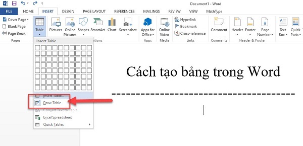 bảng trong Word