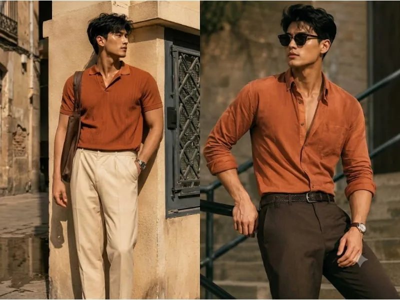 Màu cam đất ấm áp, thời thượng